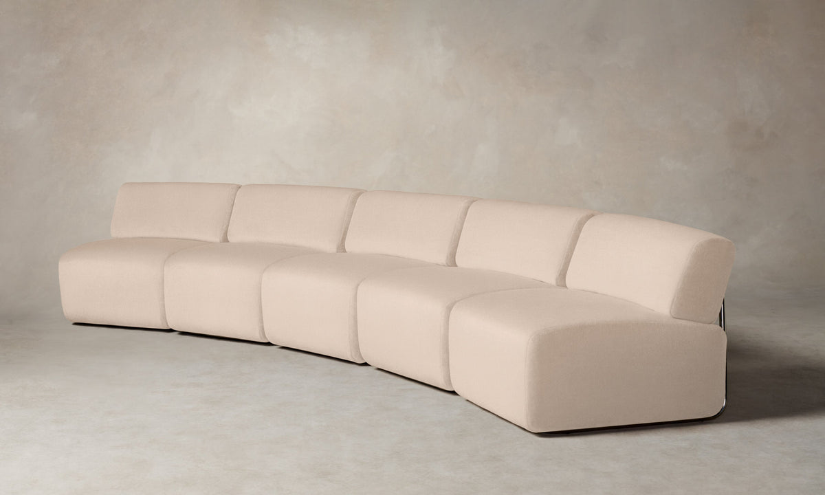 The Miles Modular Sectional - Marled Alpaca Velvet Rosette