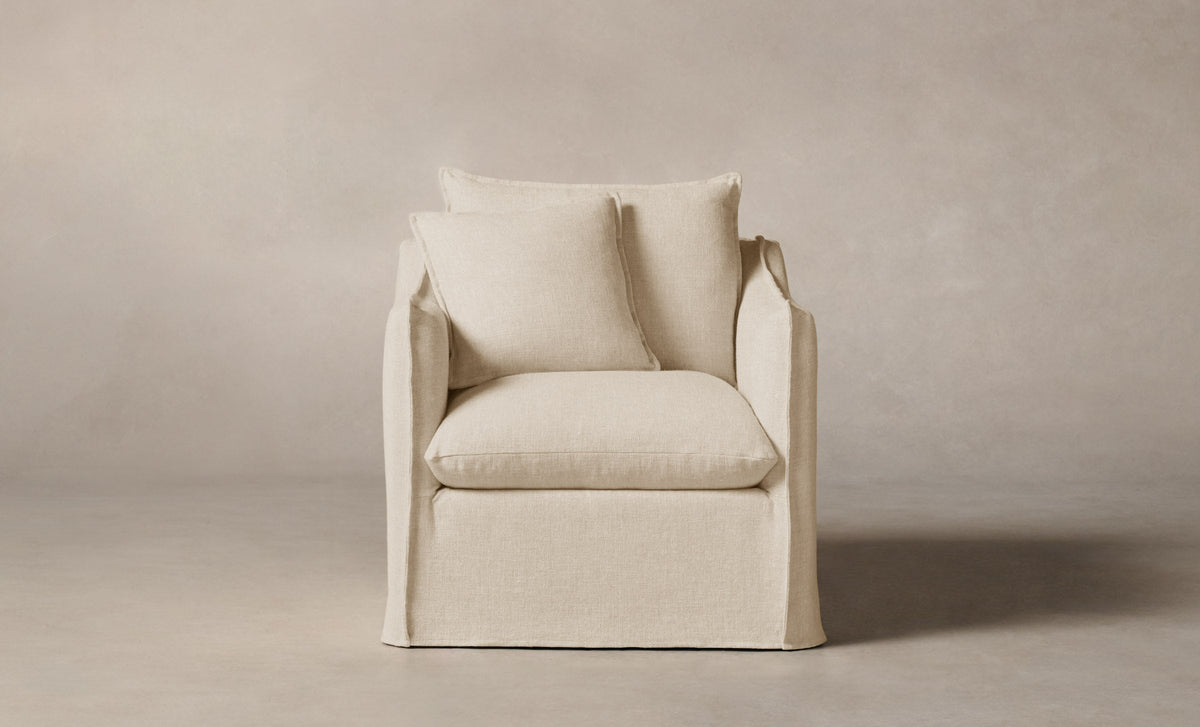 The Dune Swivel Chair - Heritage Belgian Linen Husk