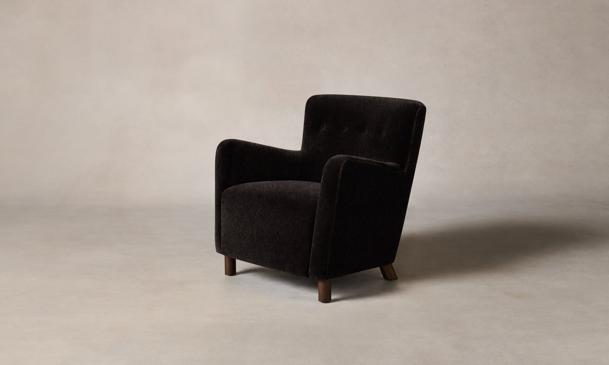 The Perry Chair - Deep Pile Mohair Noir