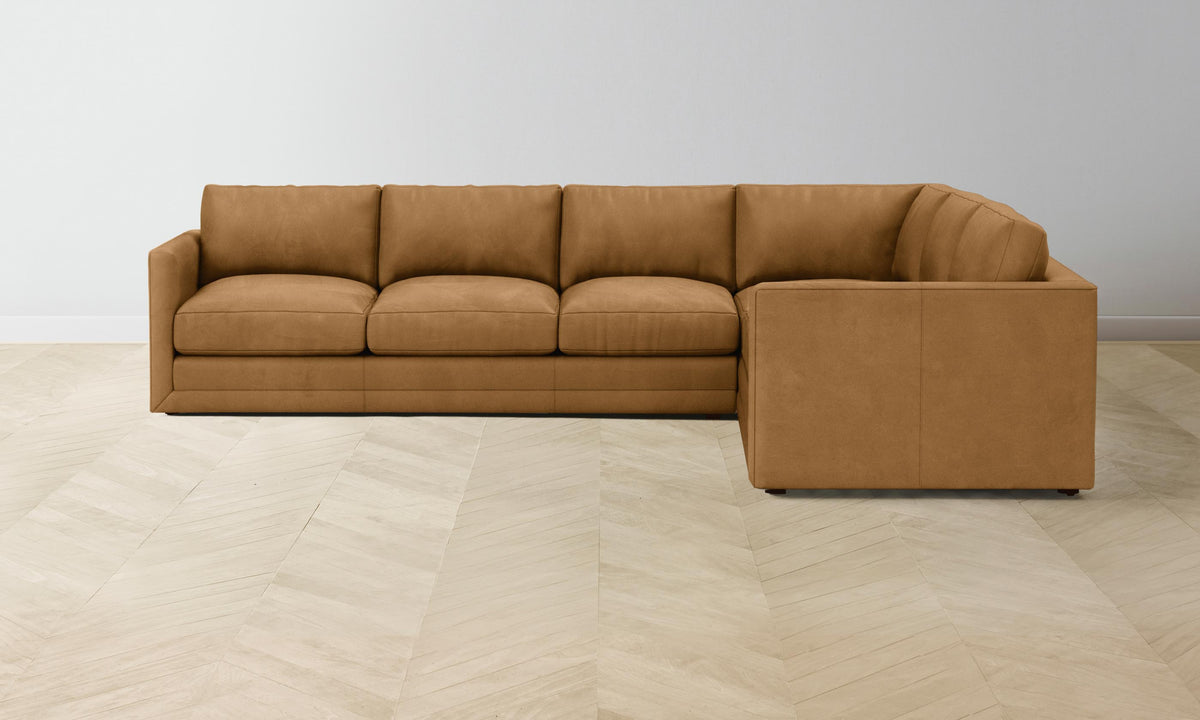 The Warren Sectional - Nubuck Leather Saddle