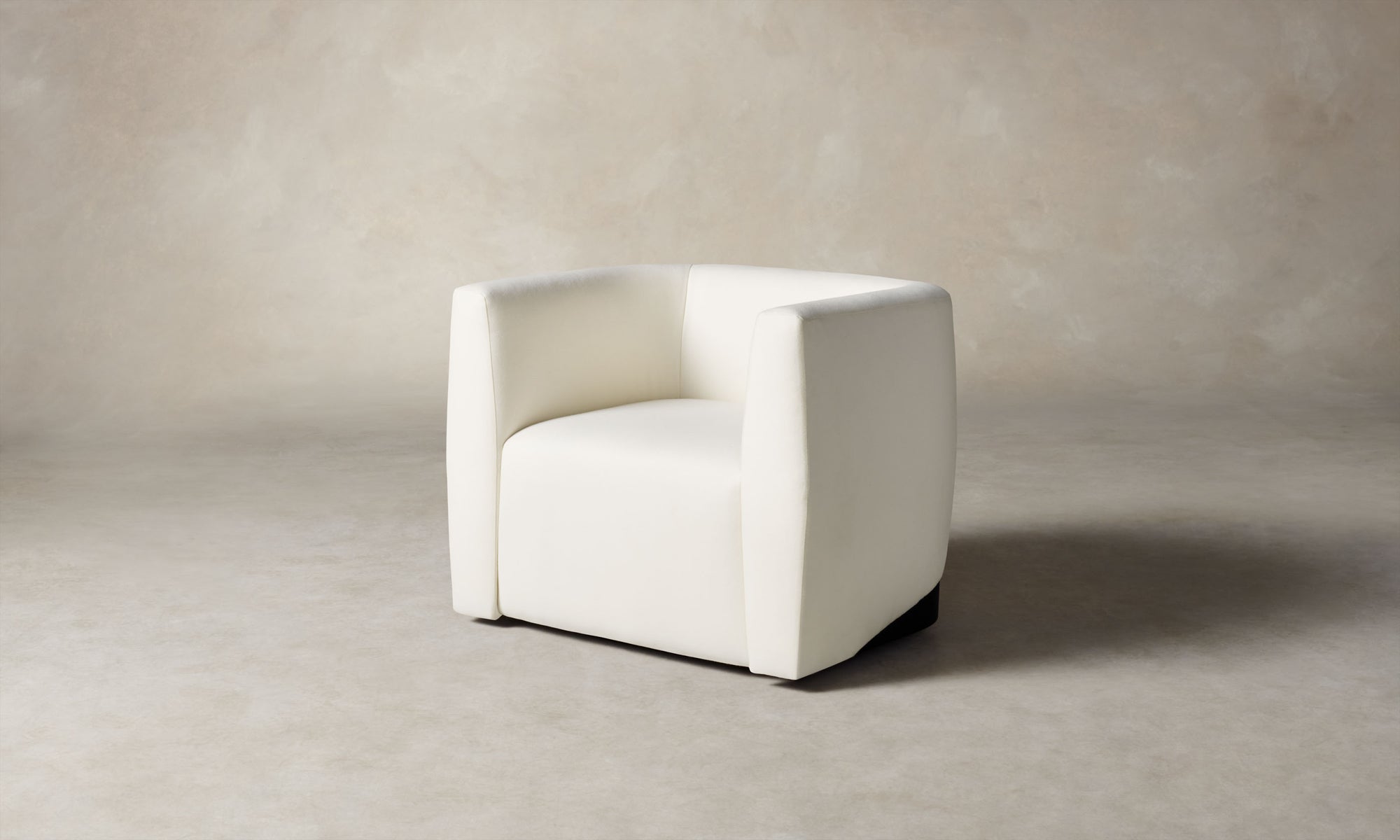henri white wool swivel chair with wood accent