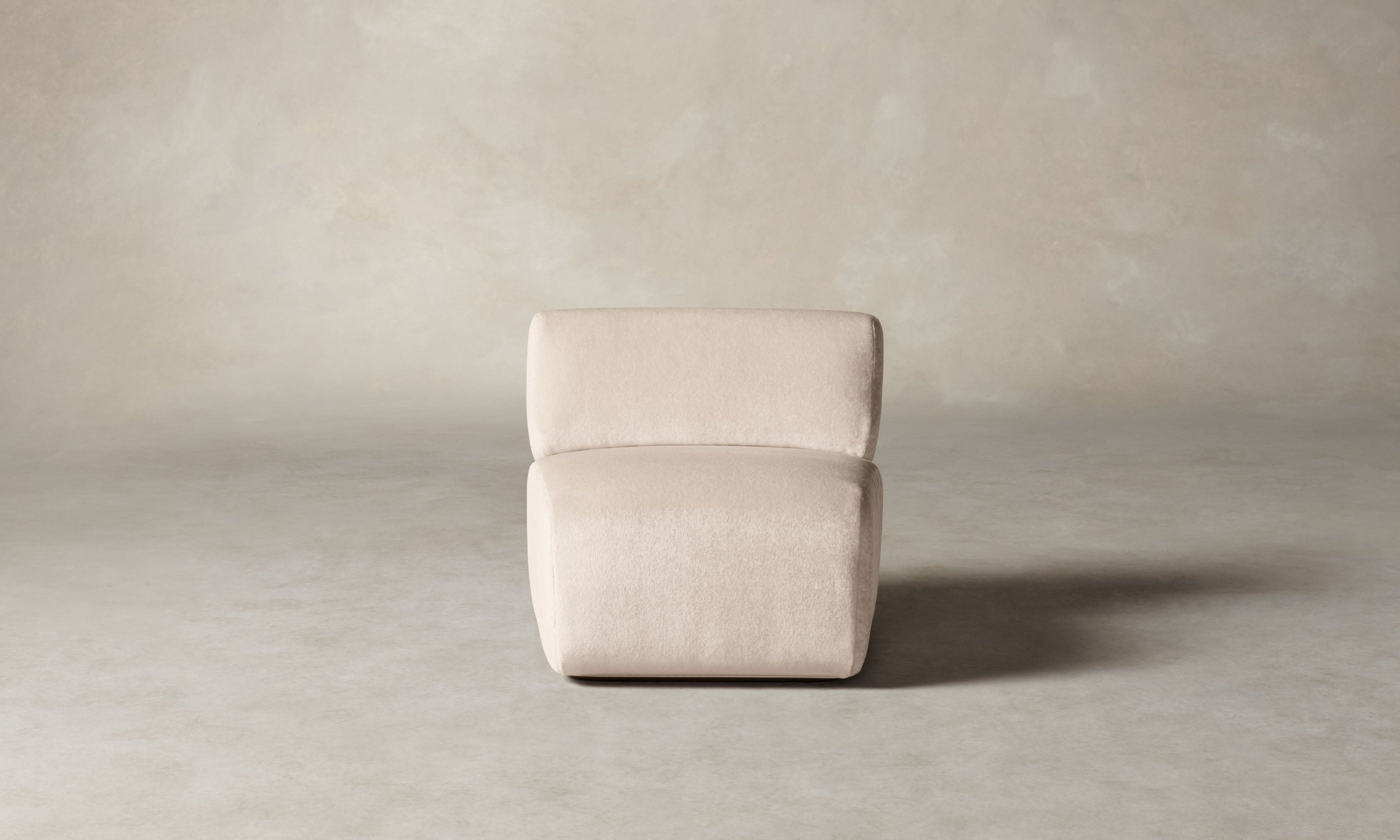 miles modular accent chair in beige mohair