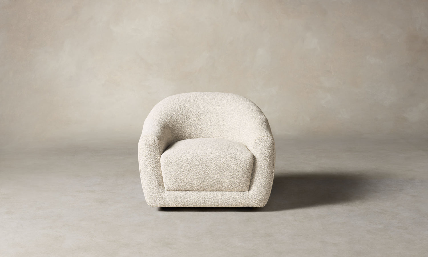 oliver accent chair in white boucle with curved back