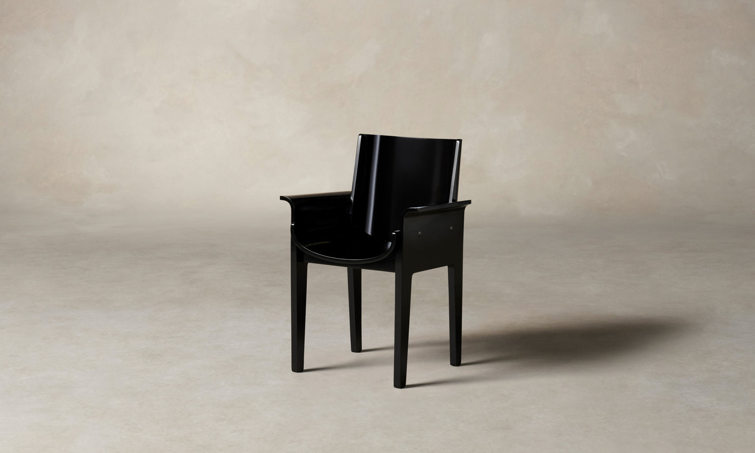 leon black lacquered dining armchair