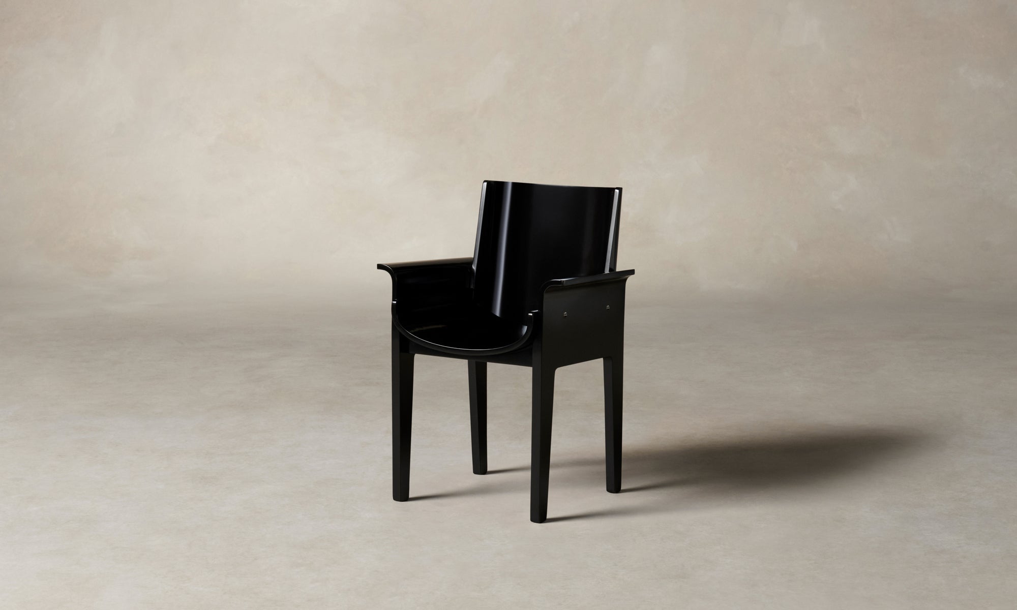 leon black lacquered dining armchair