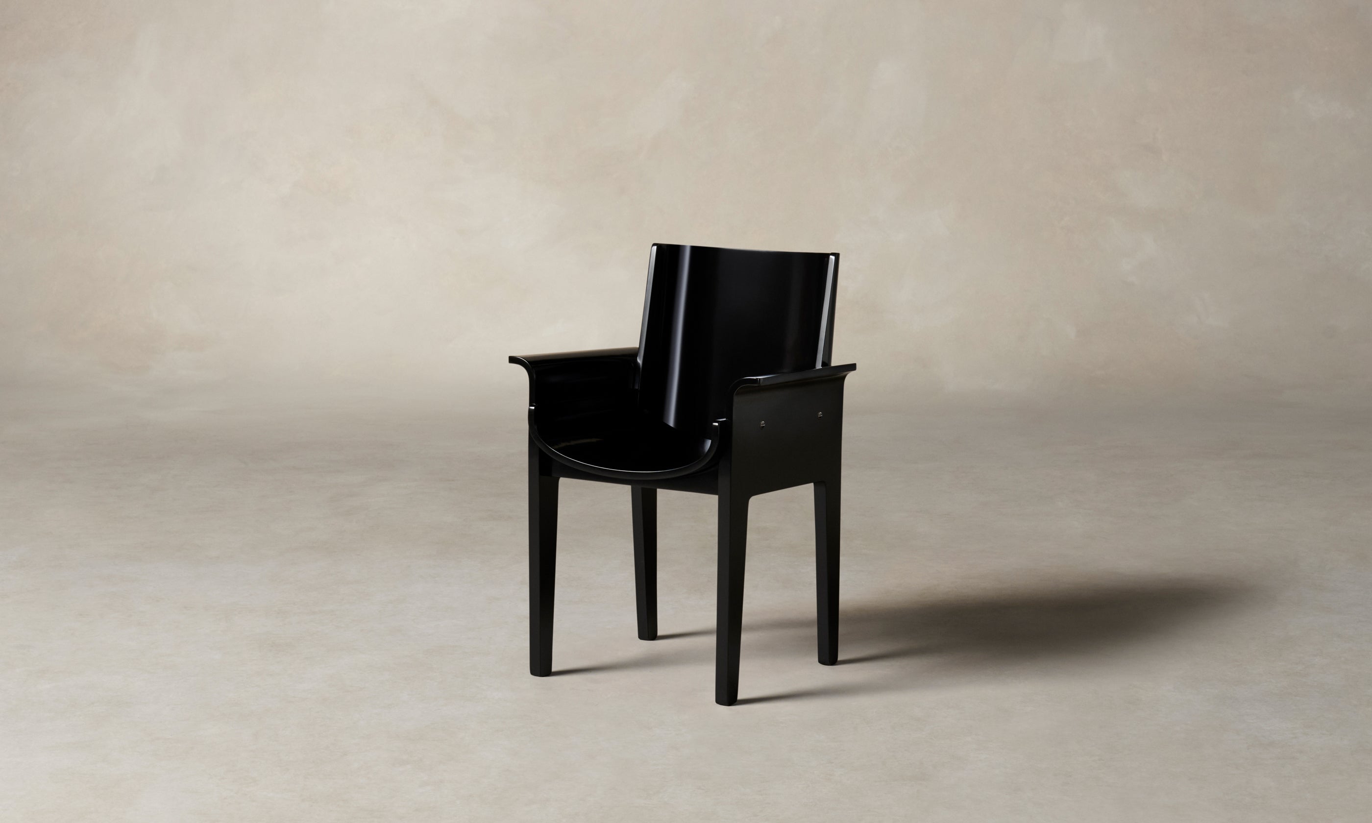 leon black lacquered dining armchair