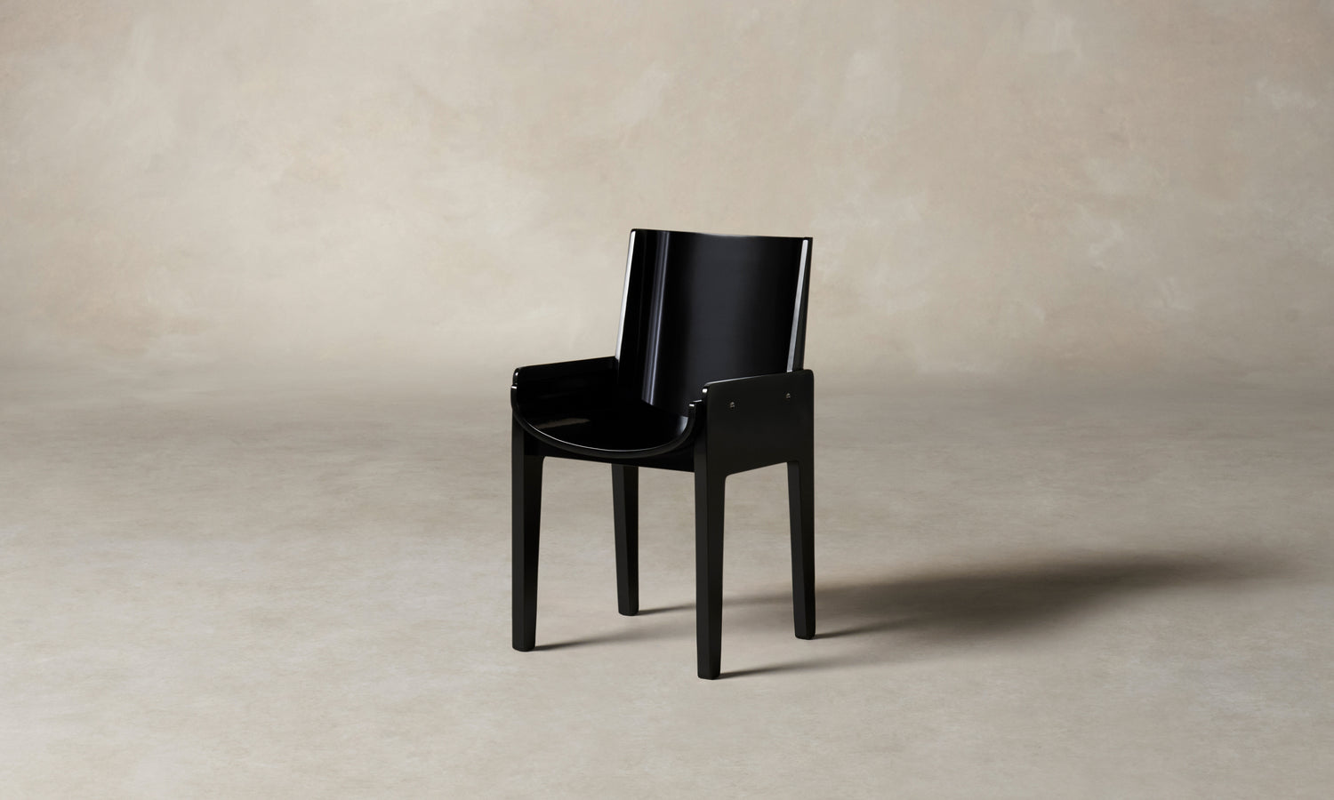 leon black lacquered wood dining chair