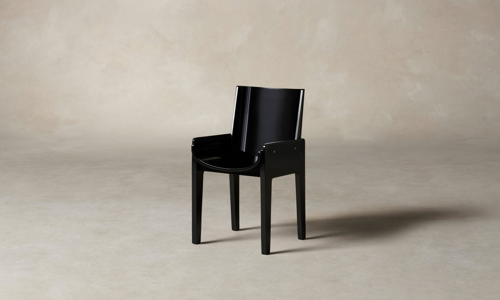leon black lacquered wood dining chair