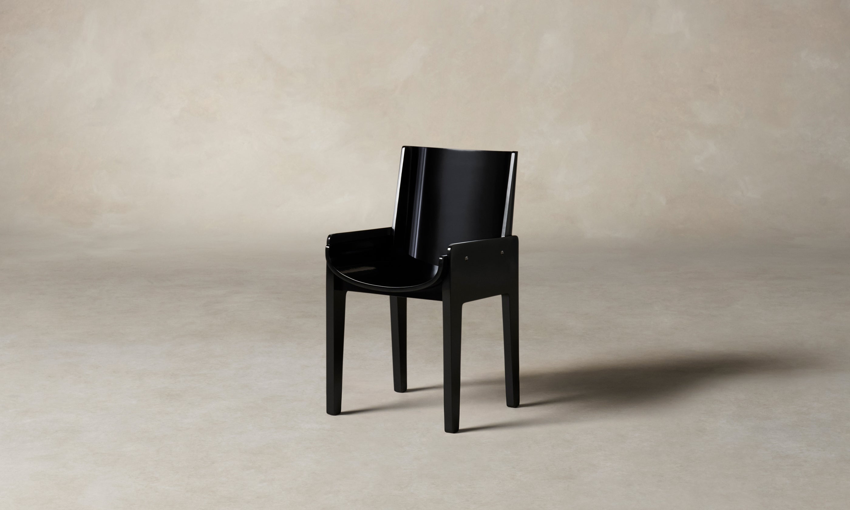 leon black lacquered wood dining chair
