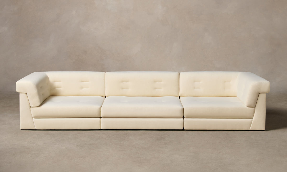 The Forma Modular Sofa - Marled Alpaca Velvet Porcelain