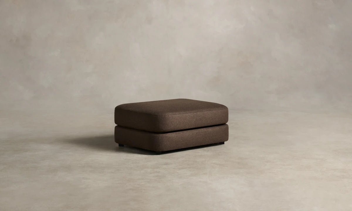 The Varick Ottoman - Italian Brushed Wool Cocoa