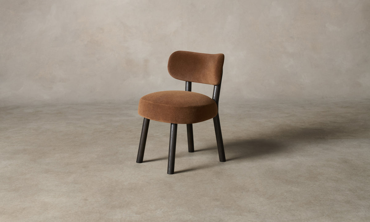 The Jane Dining Chair - Marled Alpaca Velvet Whiskey