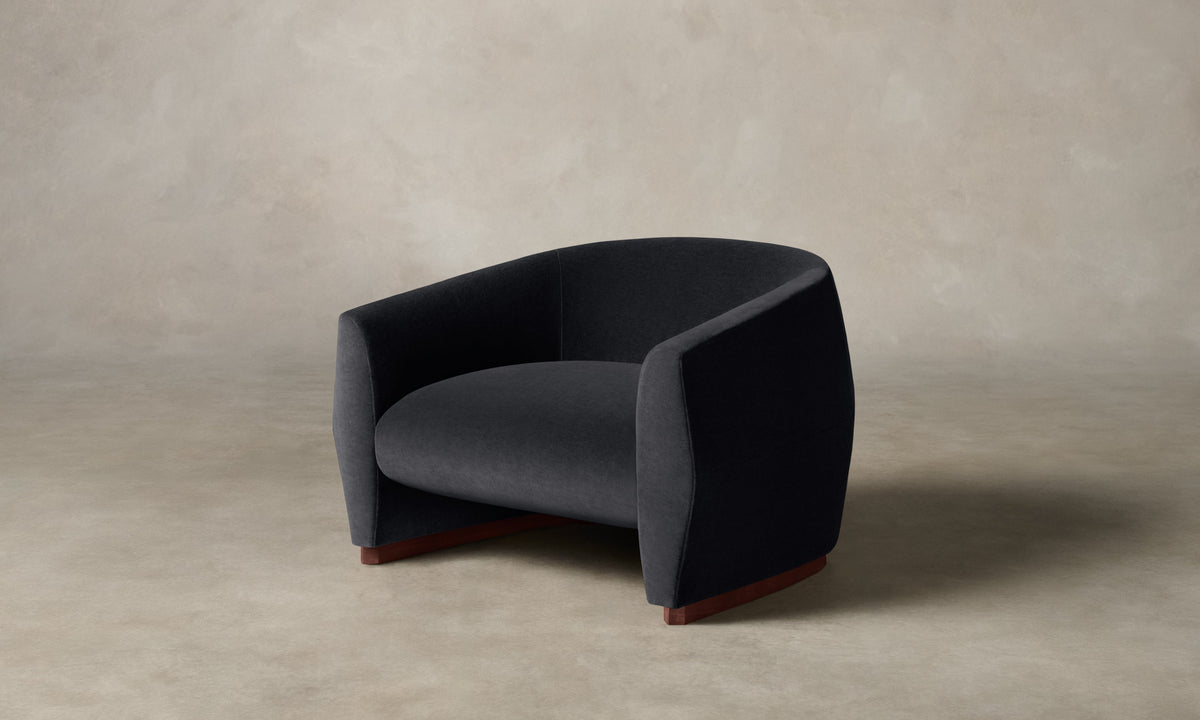 The Alpe Chair - Marled Alpaca Velvet Nightfall