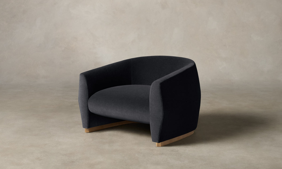 The Alpe Chair - Marled Alpaca Velvet Nightfall