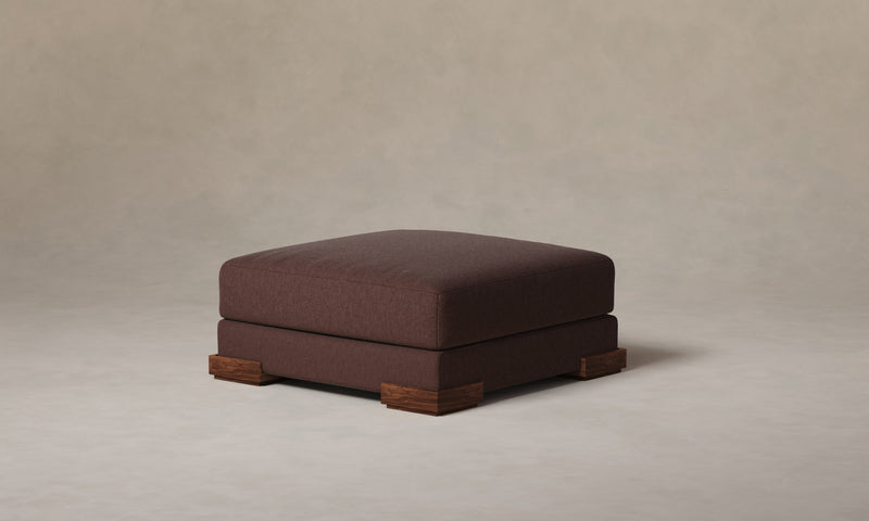 The Blair Ottoman - Marled Alpaca Velvet Molasses