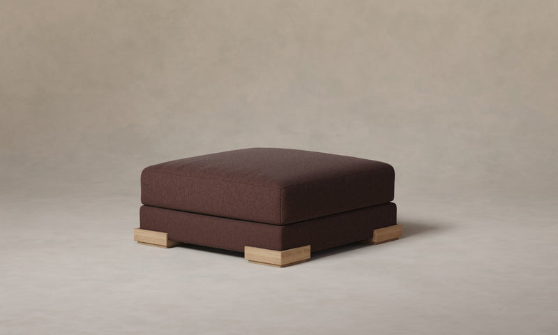 The Blair Ottoman - Marled Alpaca Velvet Molasses