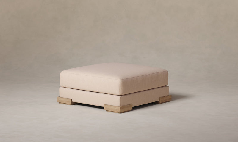 The Blair Ottoman - Marled Alpaca Velvet Rosette