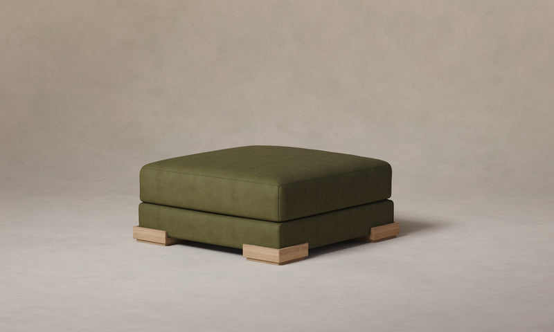The Blair Ottoman - Nubuck Leather Artichoke