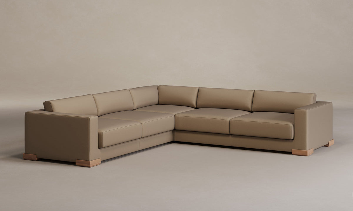 The Blair Sectional - Nubuck Leather Rye