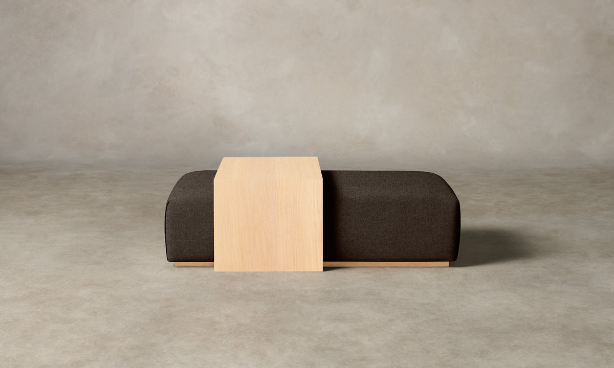 The Bowery Ottoman - Italian Brushed Wool Cocoa