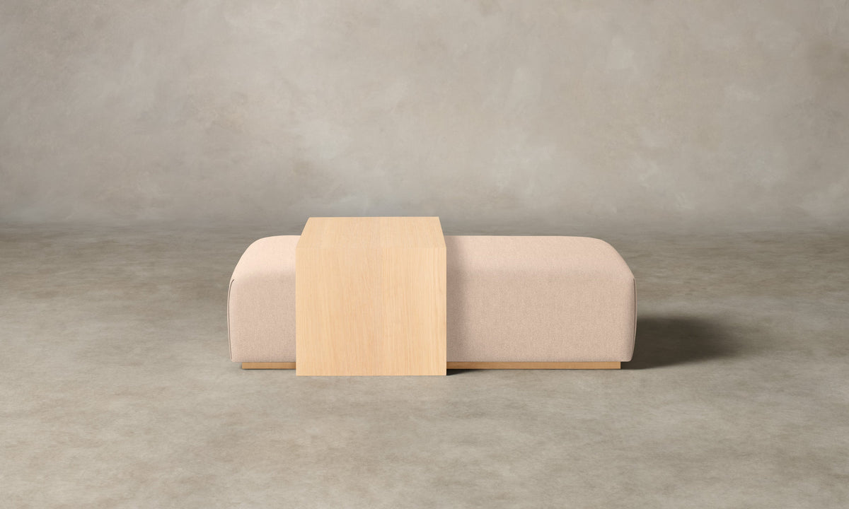 The Bowery Ottoman - Marled Alpaca Velvet Rosette