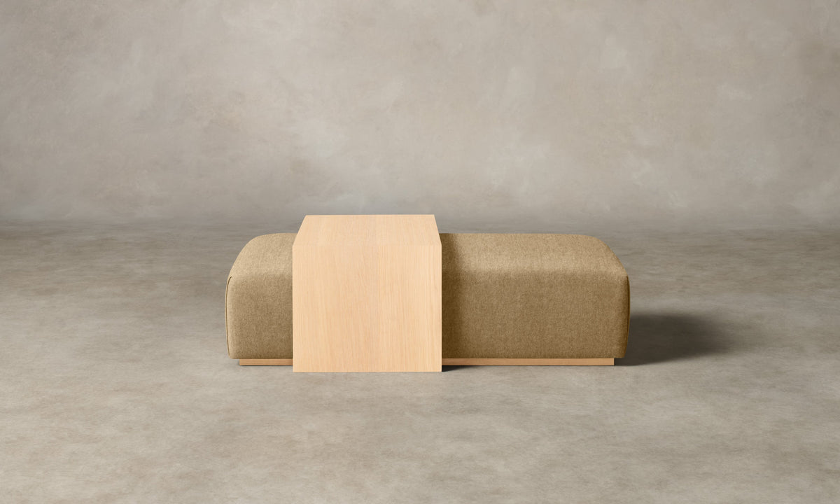 The Bowery Ottoman - Mohair Almond