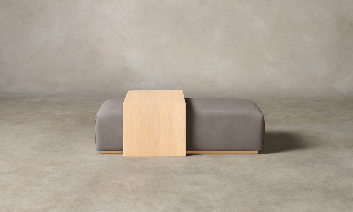 The Bowery Ottoman - Nubuck Leather Asphalt
