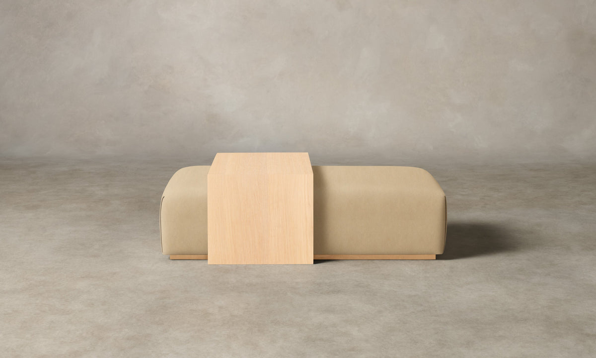 The Bowery Ottoman - Performance Velvet Taupe
