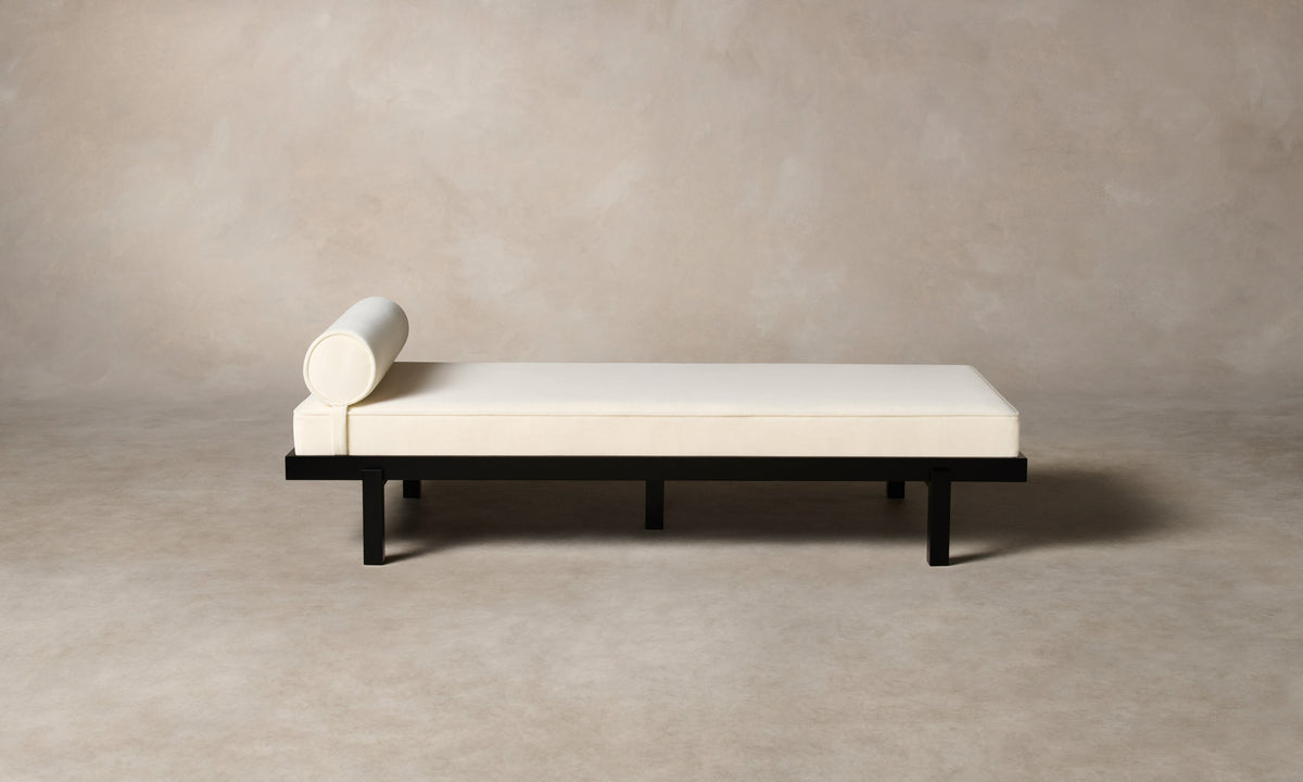 The Bruna Daybed - Marled Alpaca Velvet Porcelain