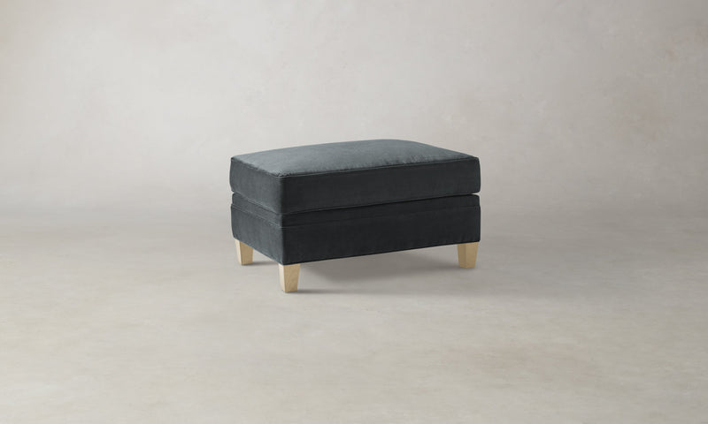 The Carmine Ottoman - Marled Alpaca Velvet Basalt