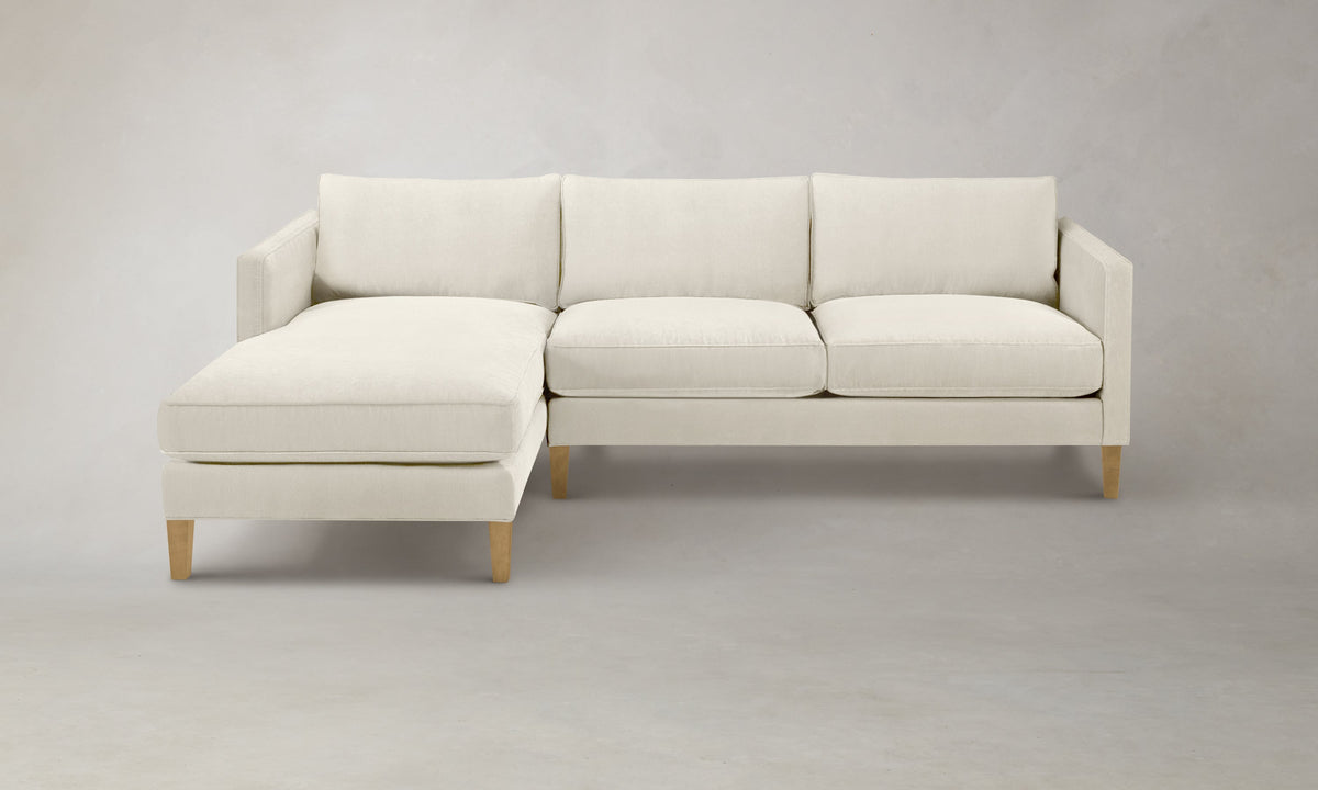The Crosby Sectional - Marled Alpaca Velvet Porcelain