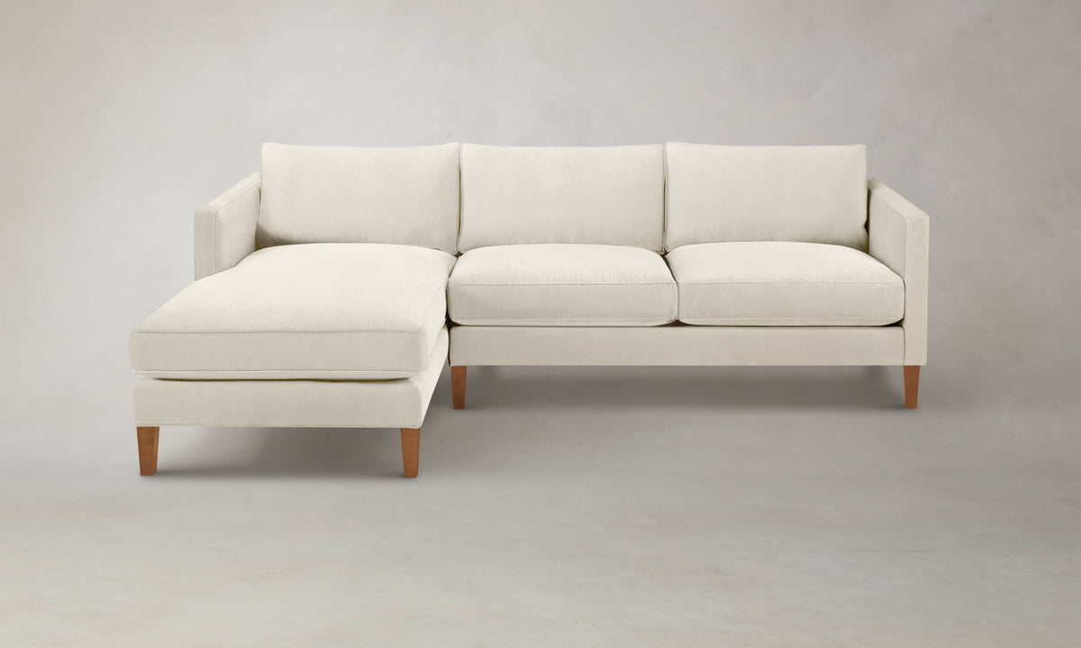 The Crosby Sectional - Marled Alpaca Velvet Porcelain