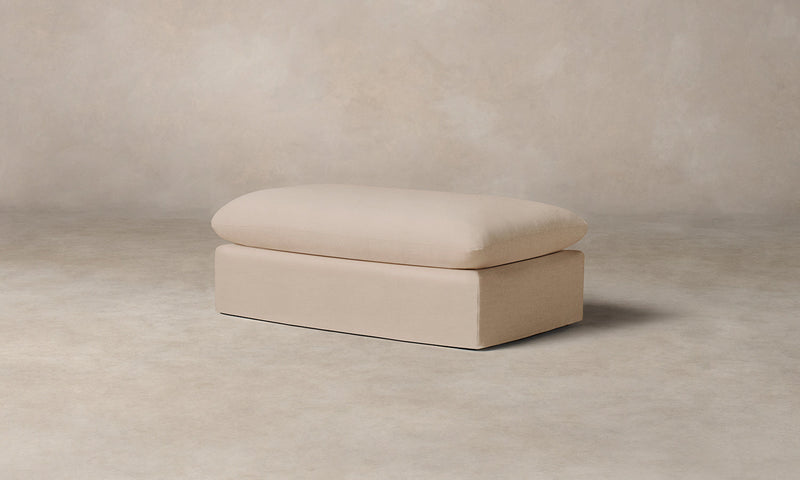 The Dune Ottoman - Heritage Belgian Linen Petal