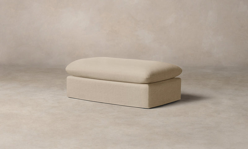 The Dune Ottoman - Performance Linen Weave Prairie