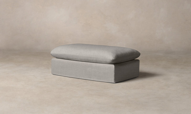 The Dune Ottoman - Performance Woven Chenille Steel