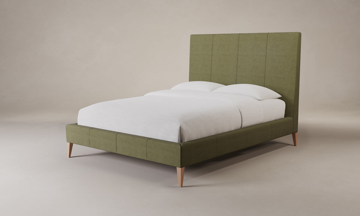 The Essex Bed - Nubuck Leather Artichoke