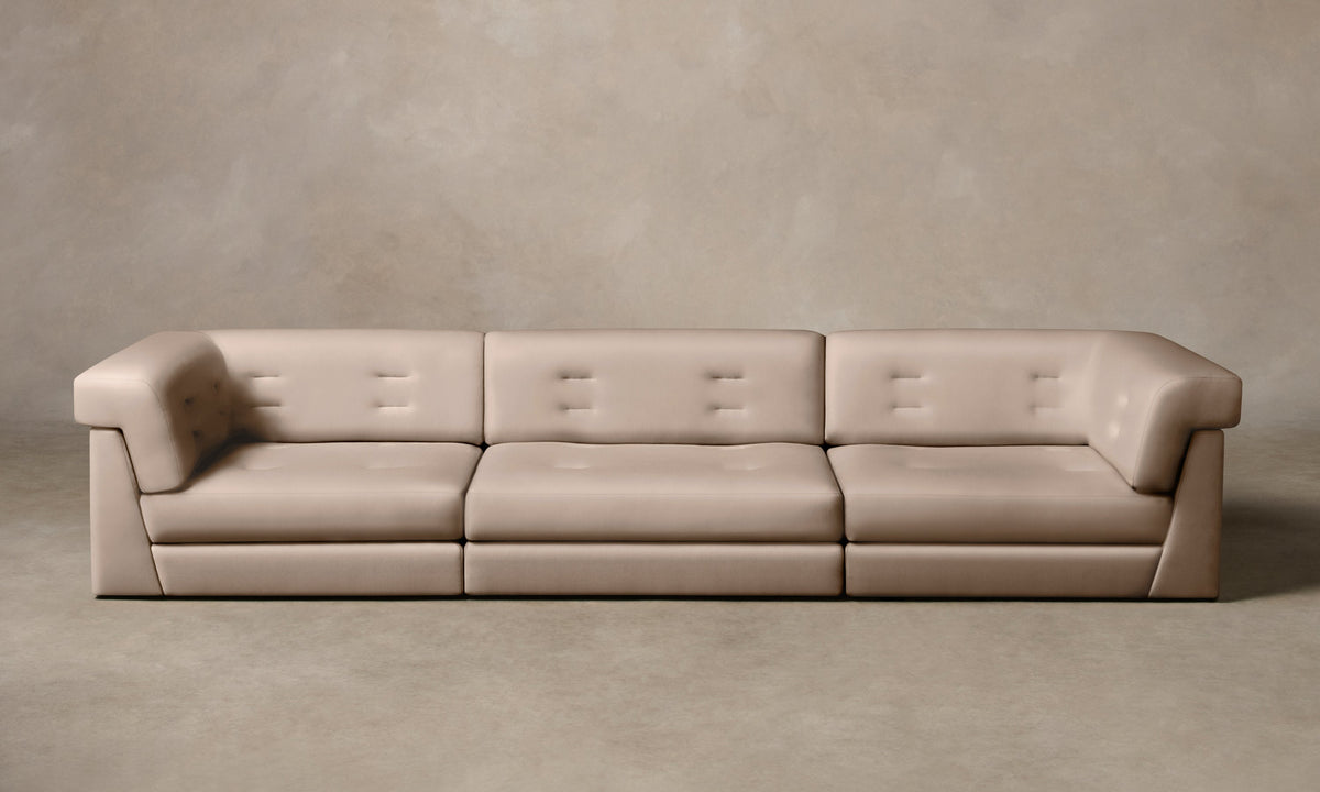 The Forma Modular Sofa - Pebbled Leather Stone