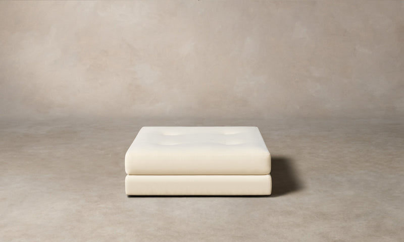 The Forma Ottoman - Marled Alpaca Velvet Porcelain