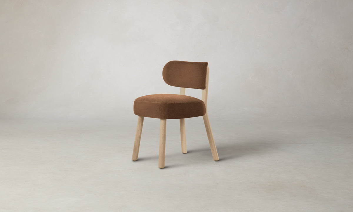 The Jane Dining Chair - Marled Alpaca Velvet Whiskey
