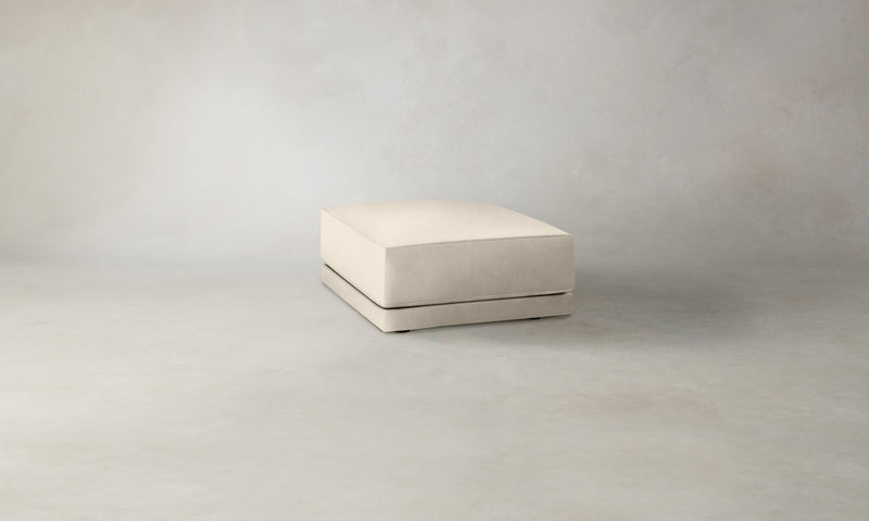 The Jones Ottoman - Costa Leather Sesame