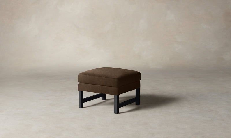 The Kaye Ottoman - Performance Velvet Bark