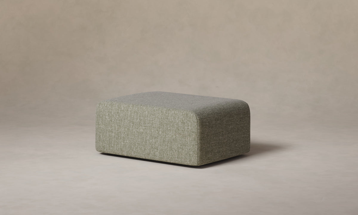 The Marcello Ottoman - Heritage Belgian Linen Thyme