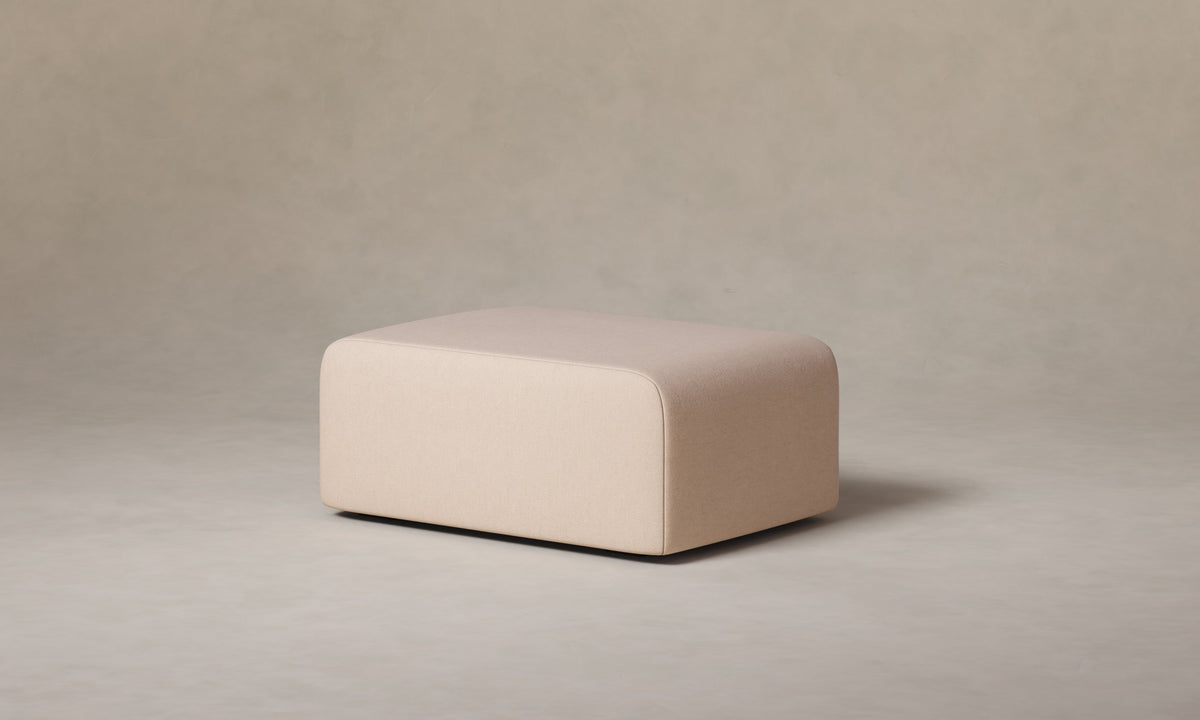 The Marcello Ottoman - Marled Alpaca Velvet Rosette