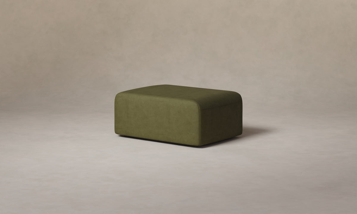 The Marcello Ottoman - Nubuck Leather Artichoke