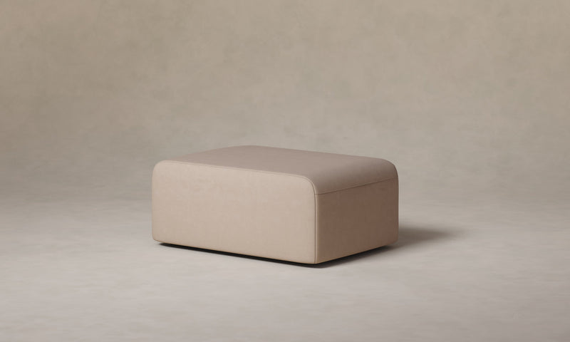 The Marcello Ottoman - Nubuck Leather Fawn