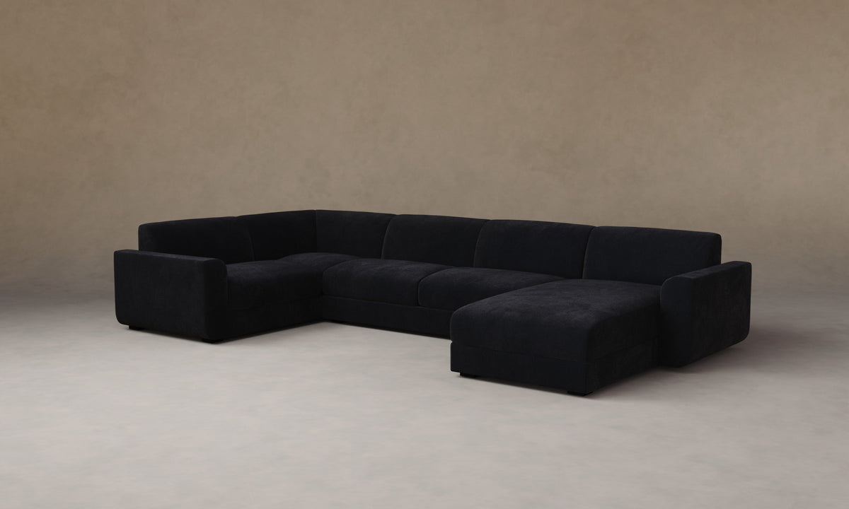 The Marcello Sectional - Marled Alpaca Velvet Nightfall