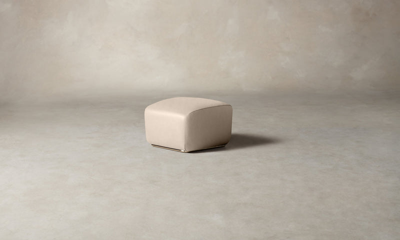 The Miles Ottoman - Costa Leather Sesame