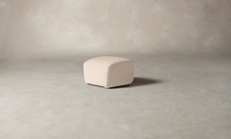 The Miles Ottoman - Marled Alpaca Velvet Rosette