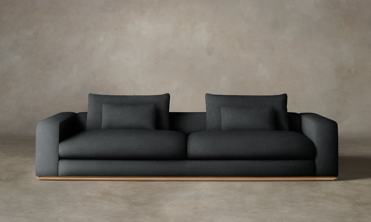 The Nicola Sofa - Marled Alpaca Velvet Basalt