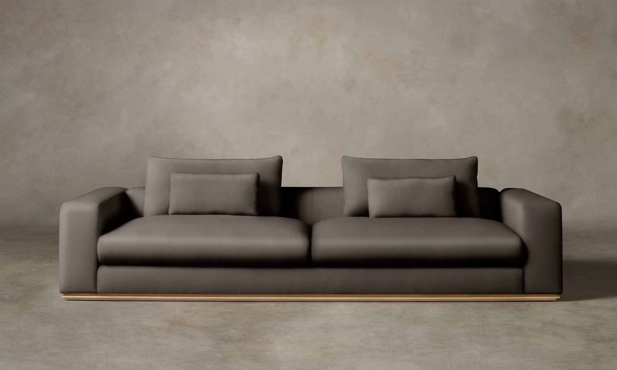 The Nicola Sofa - Pebbled Leather Ash